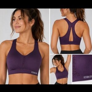 Victoria Sport Angel Max Sports Bra‎ 34DD Purple Laser Cut High Impact Racerback